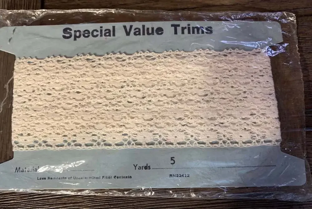 Vintage Crocheted Granny Core Lace Trim white 5 Yrds